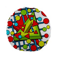 Crazy geometric art Standard 15  Premium Round Cushions