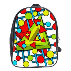 Crazy geometric art School Bags (XL) 