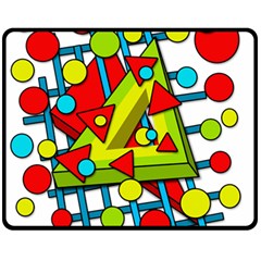 Crazy geometric art Double Sided Fleece Blanket (Medium) 