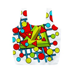 Crazy Geometric Art Full Print Recycle Bags (m)  by Valentinaart