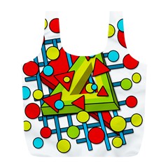 Crazy geometric art Full Print Recycle Bags (L) 