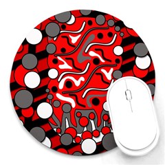 Red Mess Round Mousepads