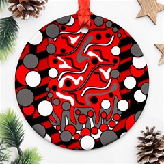 Red Mess Ornament (round)  by Valentinaart