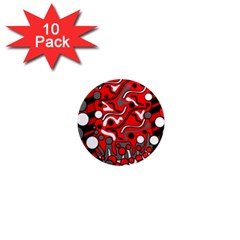 Red Mess 1  Mini Magnet (10 Pack)  by Valentinaart