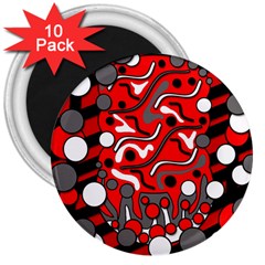 Red Mess 3  Magnets (10 Pack) 