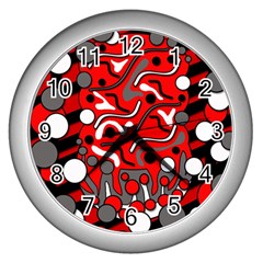 Red Mess Wall Clocks (silver) 