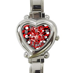 Red Mess Heart Italian Charm Watch