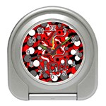 Red mess Travel Alarm Clocks Front