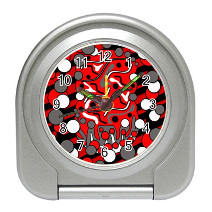 Red mess Travel Alarm Clocks