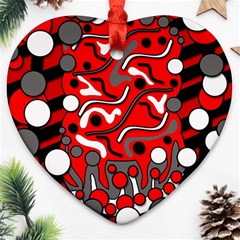 Red Mess Heart Ornament (2 Sides)