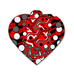 Red Mess Dog Tag Heart (two Sides)