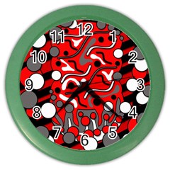 Red Mess Color Wall Clocks