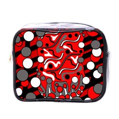 Red Mess Mini Toiletries Bags by Valentinaart