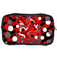 Red Mess Toiletries Bags by Valentinaart