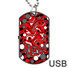 Red Mess Dog Tag Usb Flash (one Side) by Valentinaart