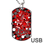 Red mess Dog Tag USB Flash (One Side) Front