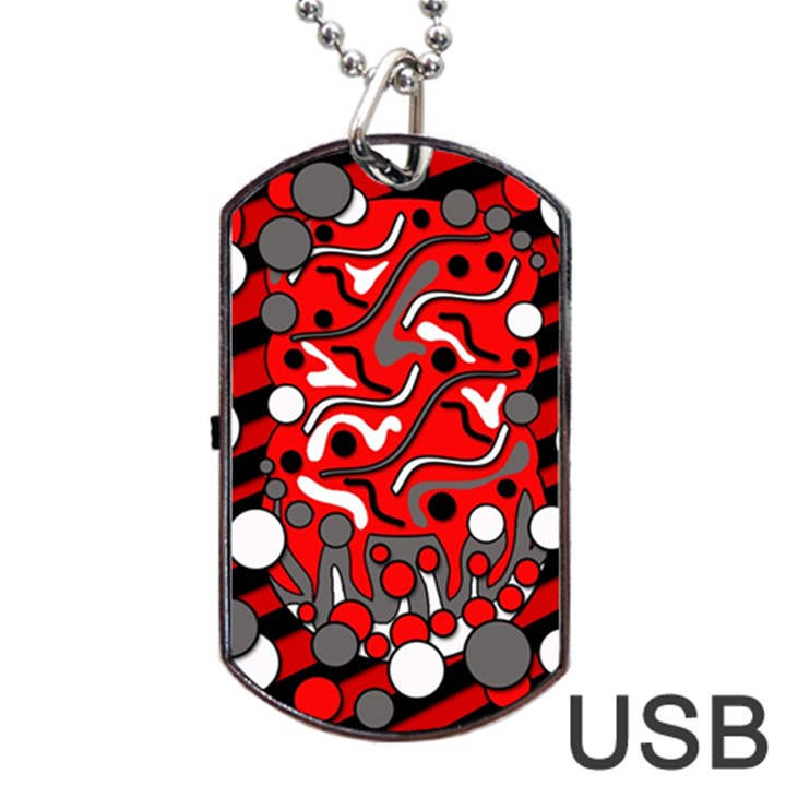 Red mess Dog Tag USB Flash (One Side)