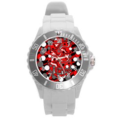 Red Mess Round Plastic Sport Watch (l)