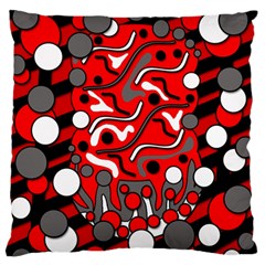 Red Mess Large Flano Cushion Case (one Side)