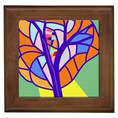 Decorative Tree 4 Framed Tiles