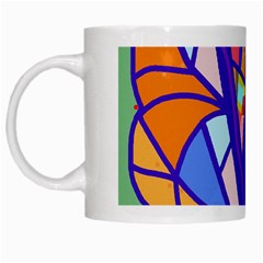 Decorative Tree 4 White Mugs