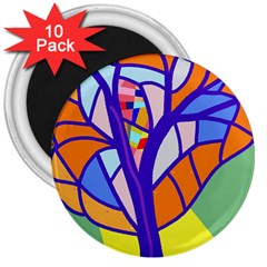 Decorative Tree 4 3  Magnets (10 Pack) 