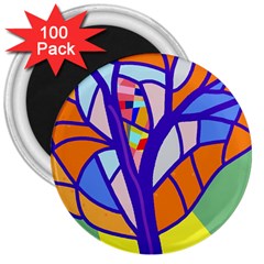 Decorative Tree 4 3  Magnets (100 Pack)