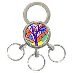 Decorative Tree 4 3-ring Key Chains