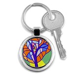 Decorative tree 4 Key Chains (Round)  Front