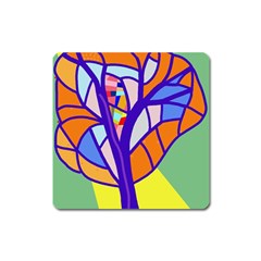 Decorative Tree 4 Square Magnet