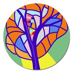 Decorative Tree 4 Magnet 5  (round)