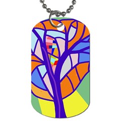 Decorative Tree 4 Dog Tag (two Sides)