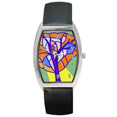 Decorative Tree 4 Barrel Style Metal Watch