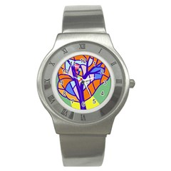 Decorative Tree 4 Stainless Steel Watch