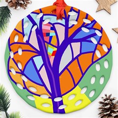 Decorative Tree 4 Round Filigree Ornament (2side)