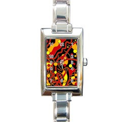 Orange Floating Rectangle Italian Charm Watch by Valentinaart