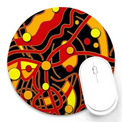 Orange Floating Round Mousepads