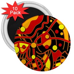 Orange Floating 3  Magnets (10 Pack) 