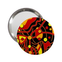 Orange Floating 2 25  Handbag Mirrors by Valentinaart