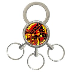 Orange Floating 3-ring Key Chains