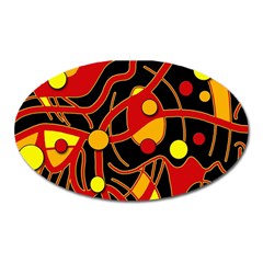 Orange Floating Oval Magnet