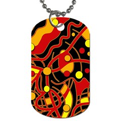 Orange Floating Dog Tag (two Sides) by Valentinaart