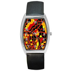 Orange Floating Barrel Style Metal Watch by Valentinaart