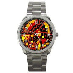 Orange Floating Sport Metal Watch