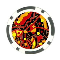 Orange Floating Poker Chip Card Guards by Valentinaart