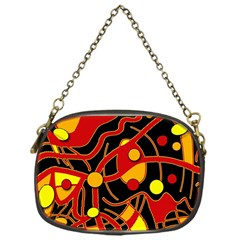 Orange Floating Chain Purses (one Side) 