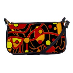 Orange Floating Shoulder Clutch Bags by Valentinaart