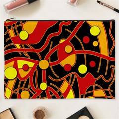 Orange Floating Cosmetic Bag (xxxl)  by Valentinaart