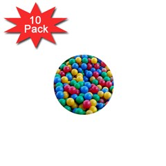 Funny Colorful Red Yellow Green Blue Kids Play Balls 1  Mini Magnet (10 Pack) 