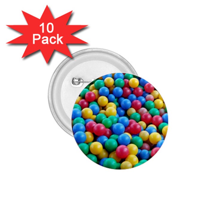 Funny Colorful Red Yellow Green Blue Kids Play Balls 1.75  Buttons (10 pack)